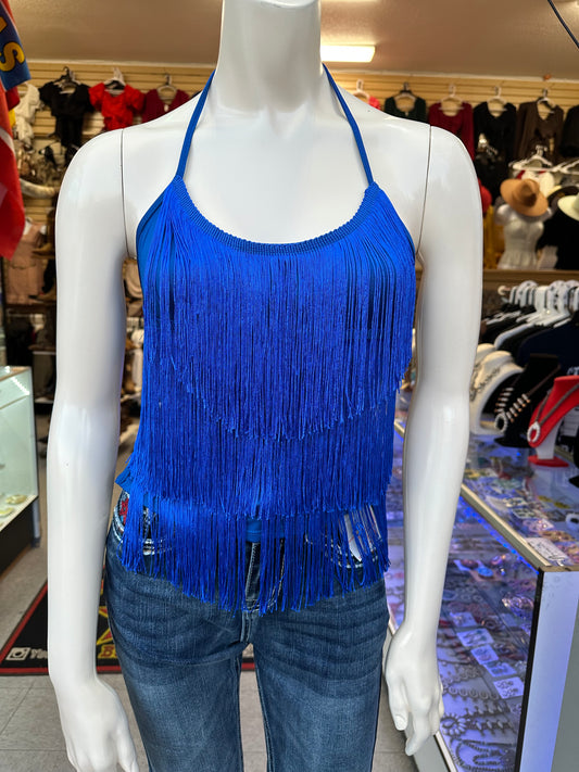 Halter fringe top 💙