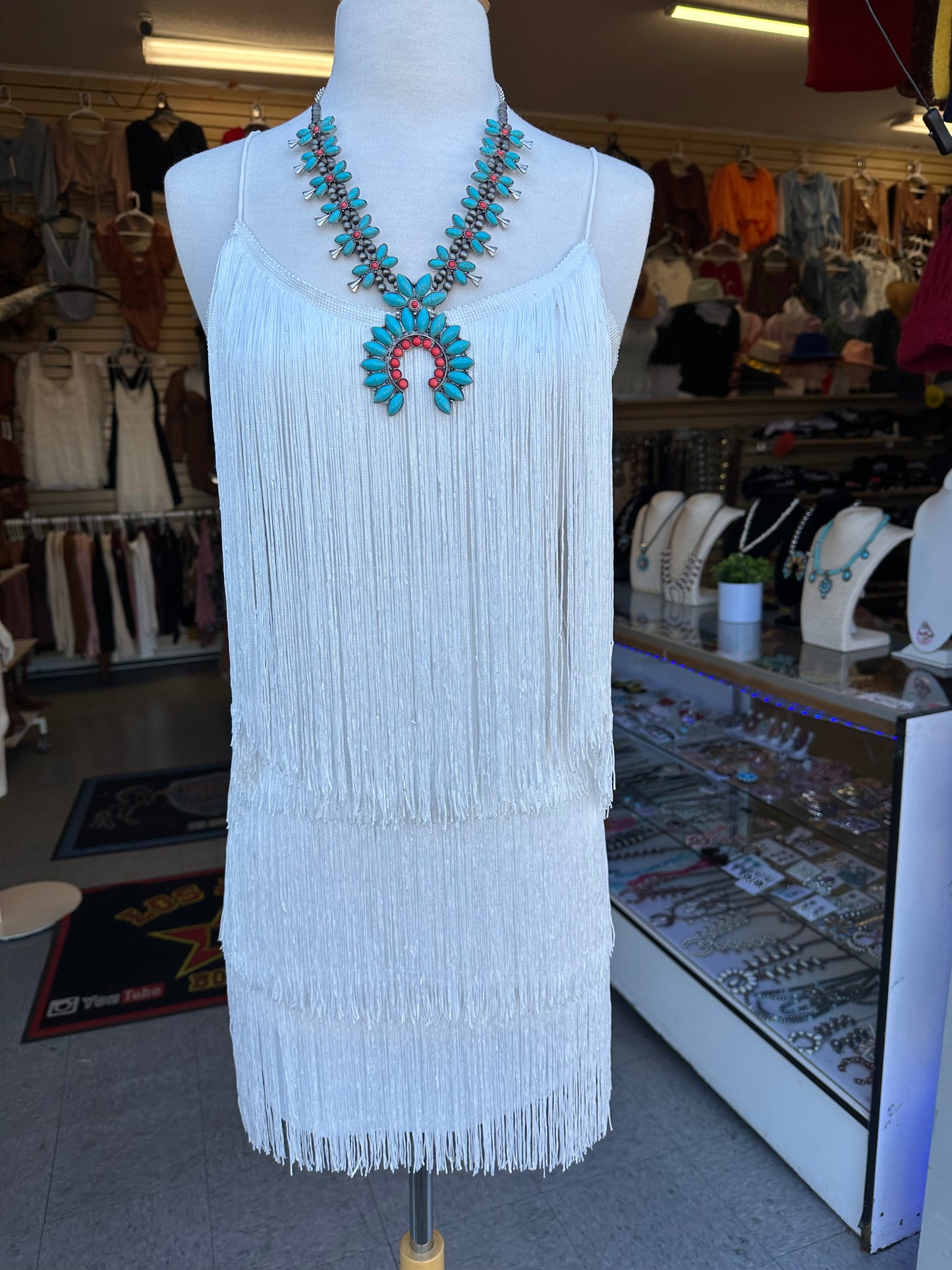 Ivory Fringe Dress