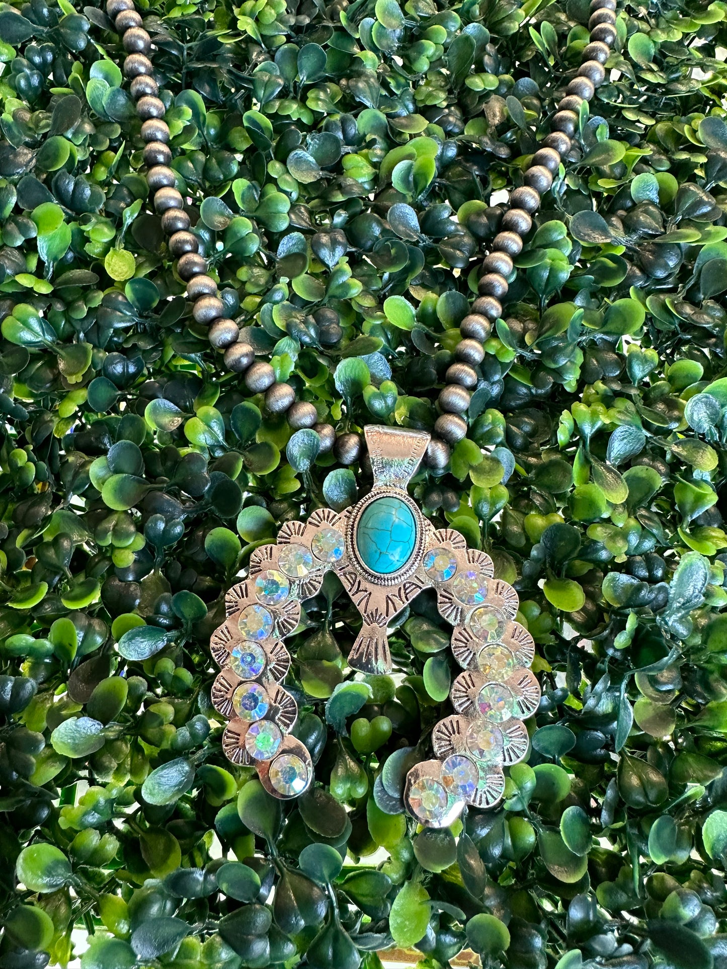 18” squash Navajo necklace and earrings set