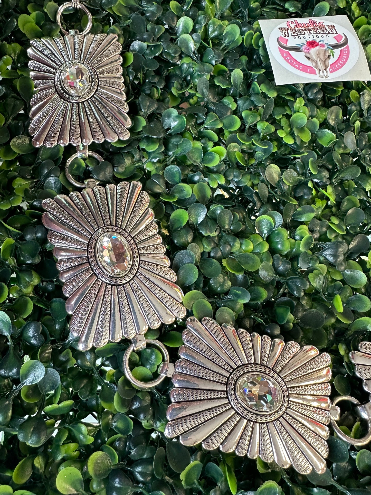 Western Crystal Concho Belt
