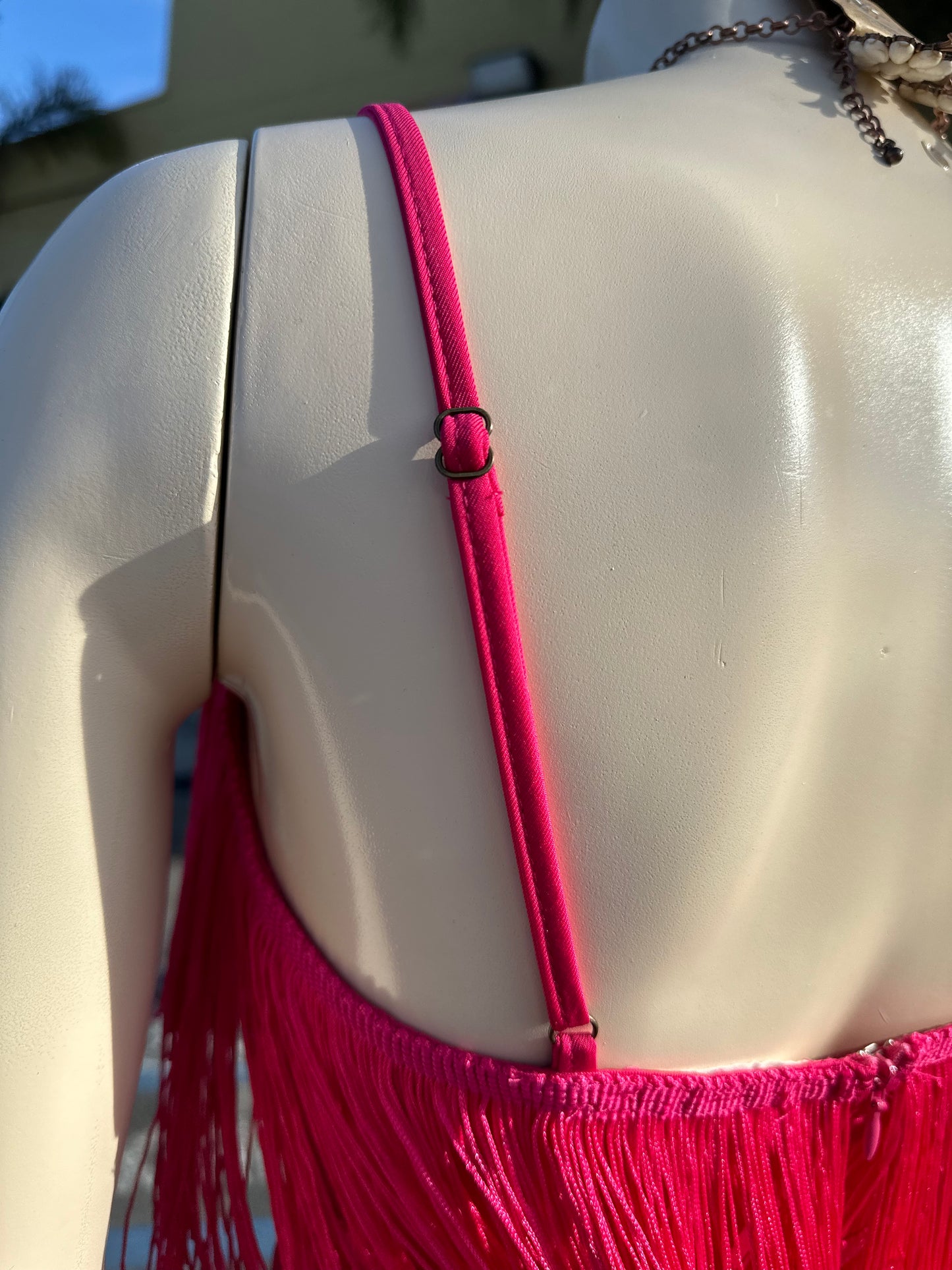 Hot pink fringe Dress