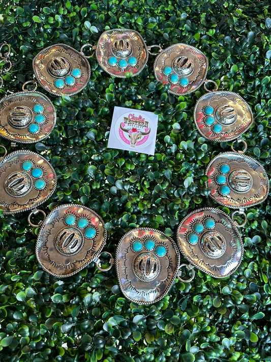 Western hat chain belt