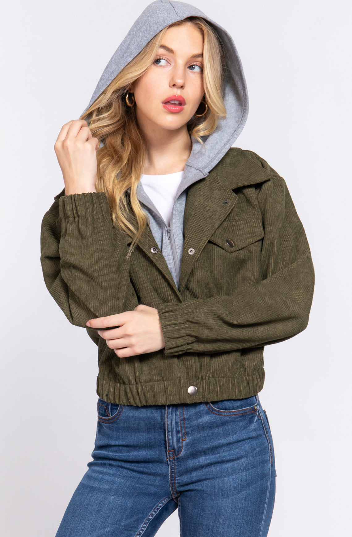 HOODIE CORDUROY JACKET