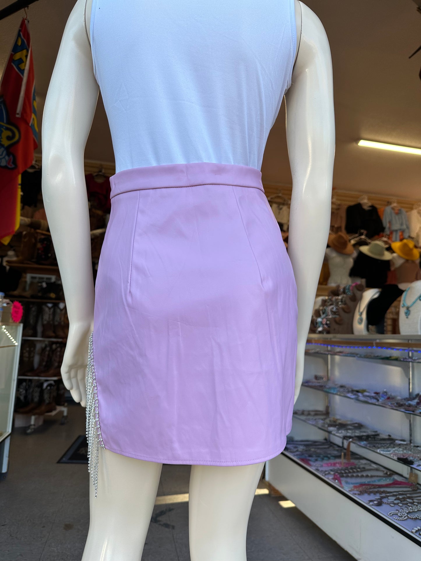 Mini skirt with crystal Tassel(2 colors available)