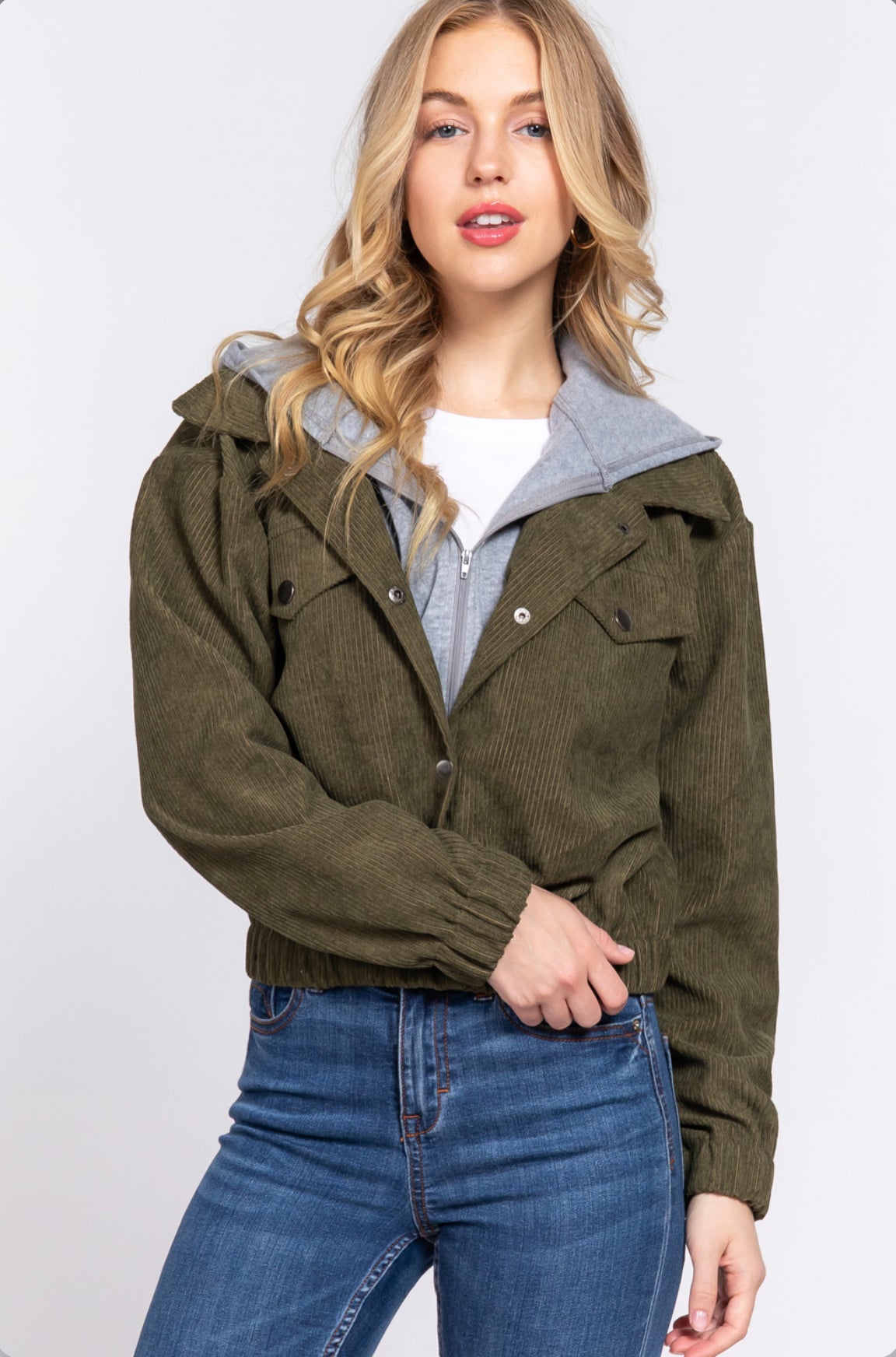 HOODIE CORDUROY JACKET