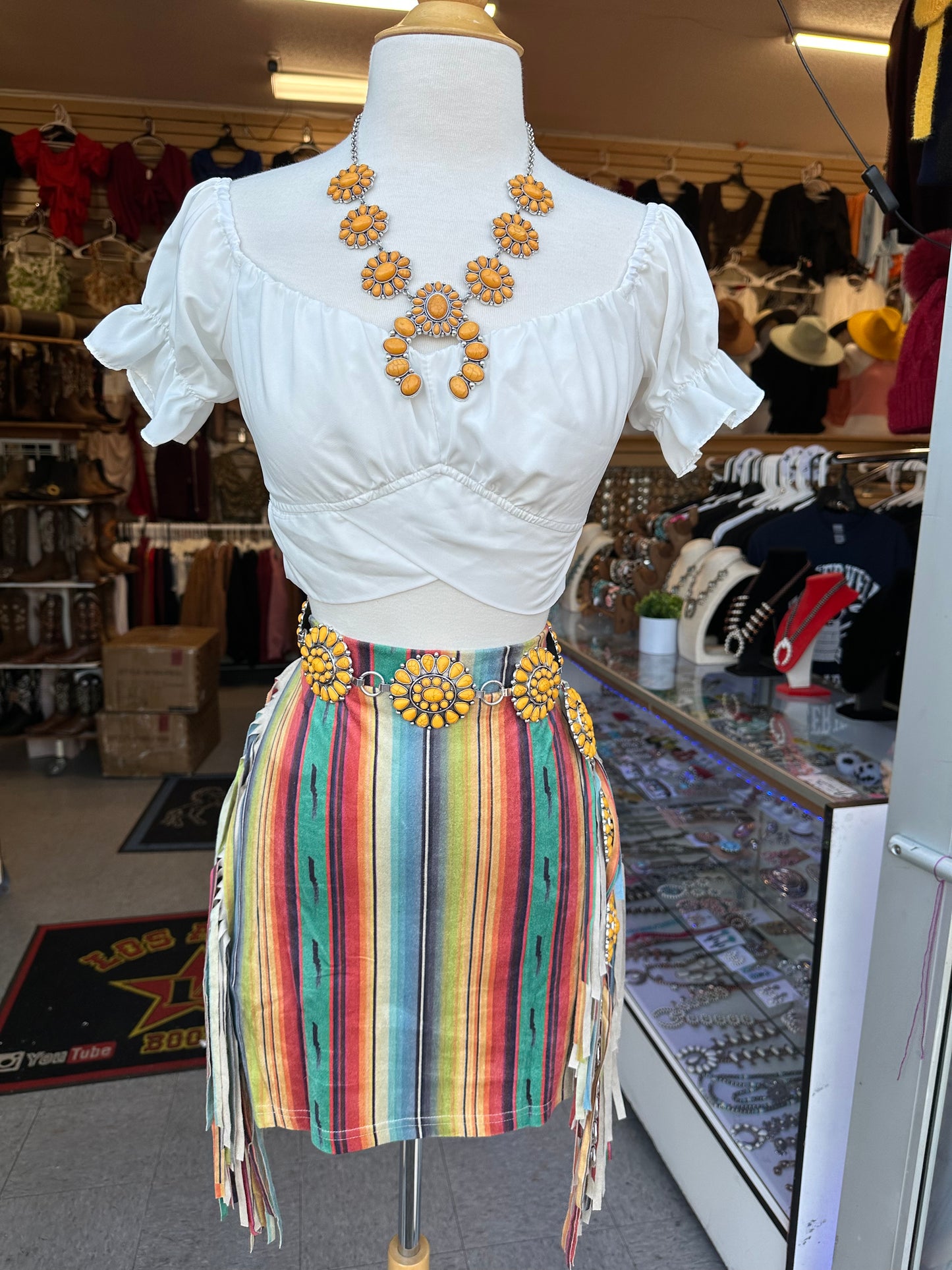 Suede fringe skirt 😍