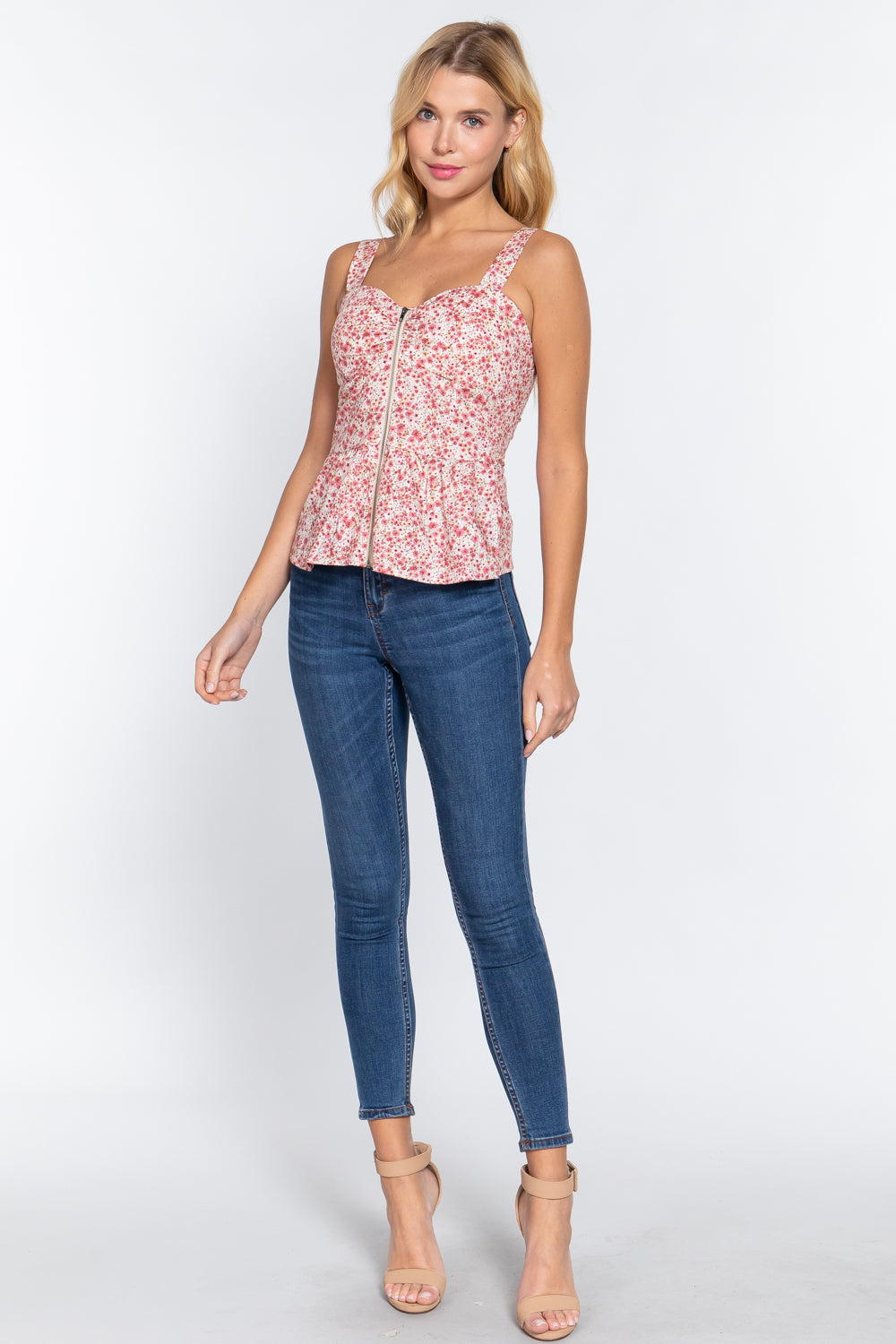 Plus size bustier zipper top(2 colors)