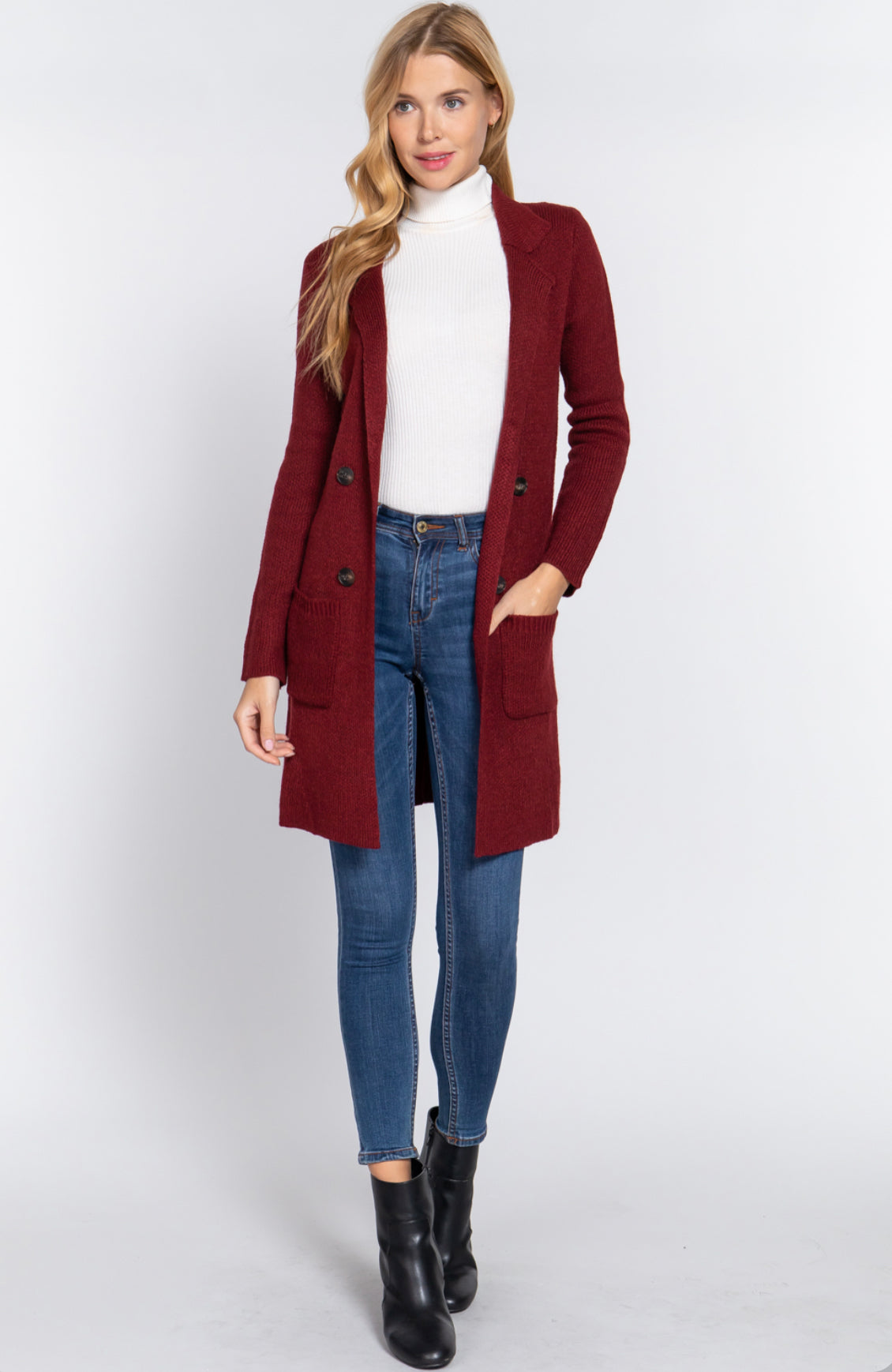 Long sleeve sweater jacket