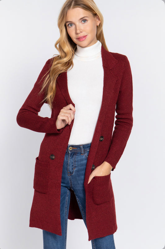 Long sleeve sweater jacket