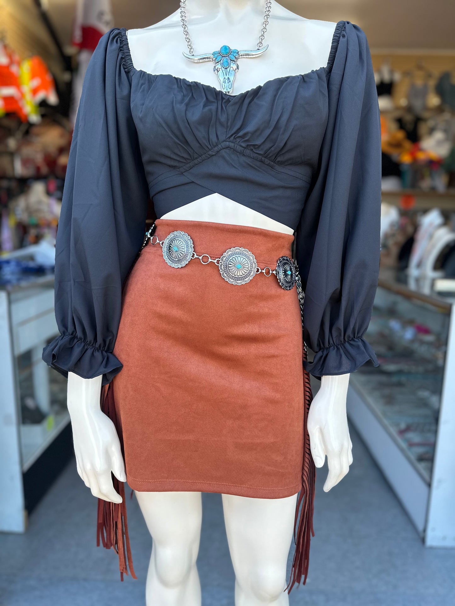 Catalina long sleeve top (black)