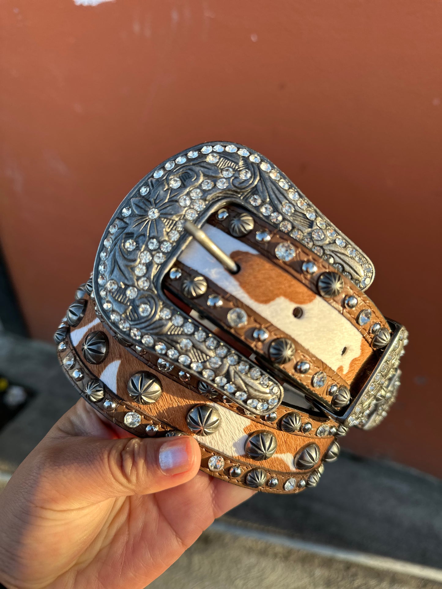 Women’s Hair-on-hide concho belt