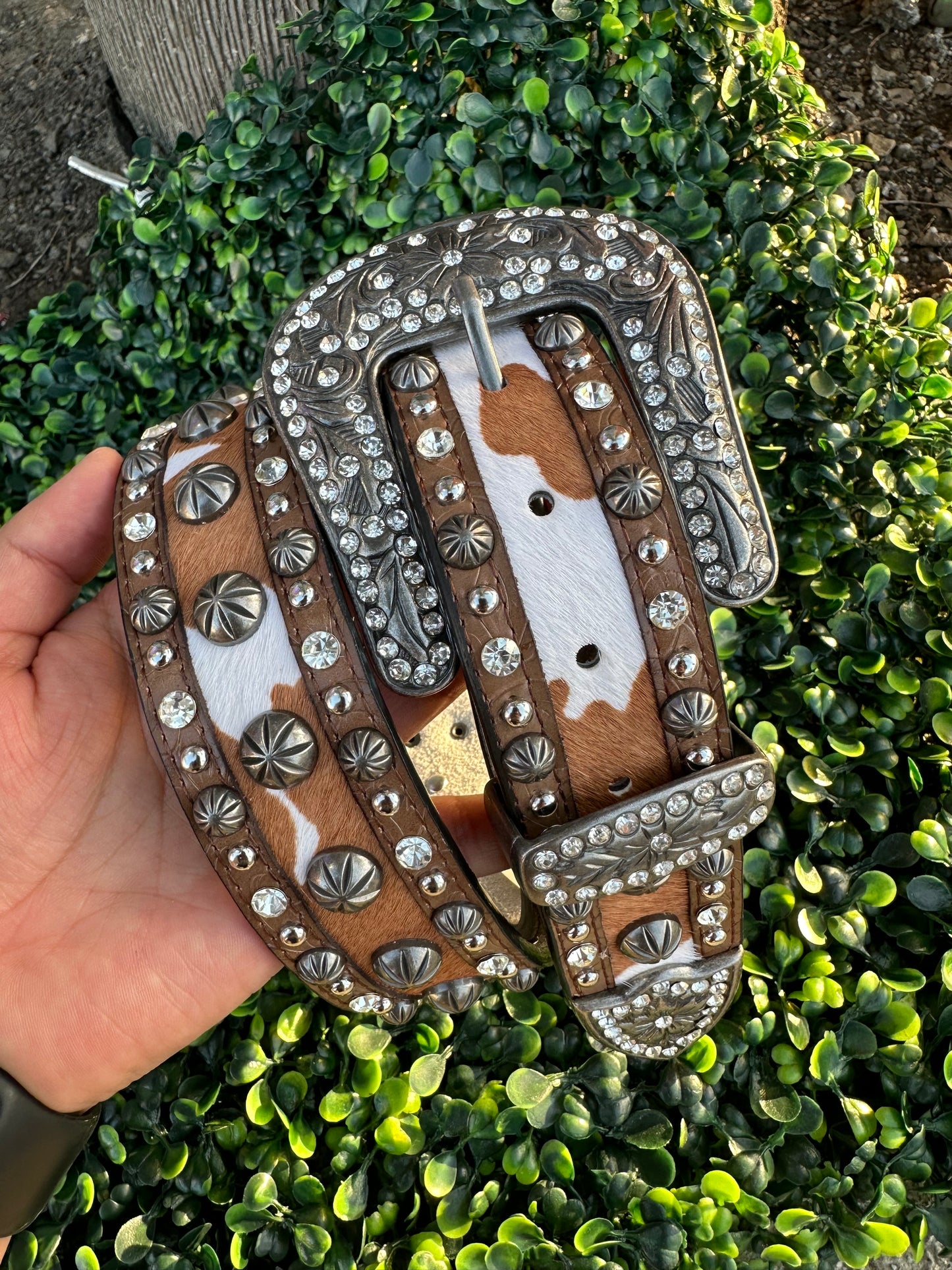 Women’s Hair-on-hide concho belt
