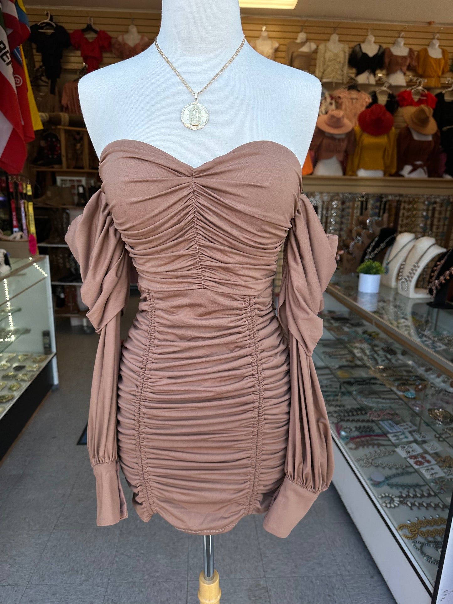 Off shoulder ruched Bodycon Dress