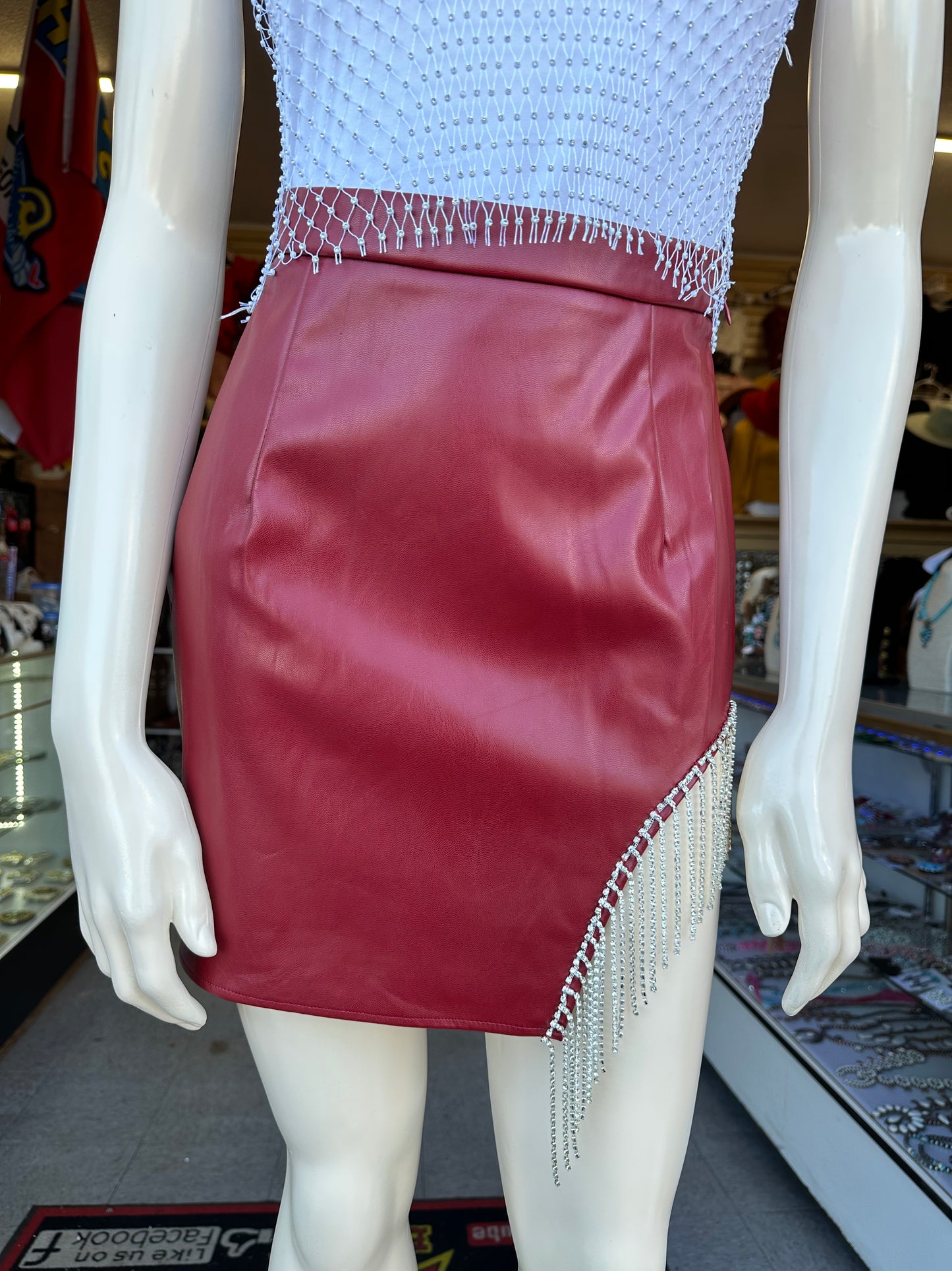 Mini skirt with crystal Tassel(2 colors available)