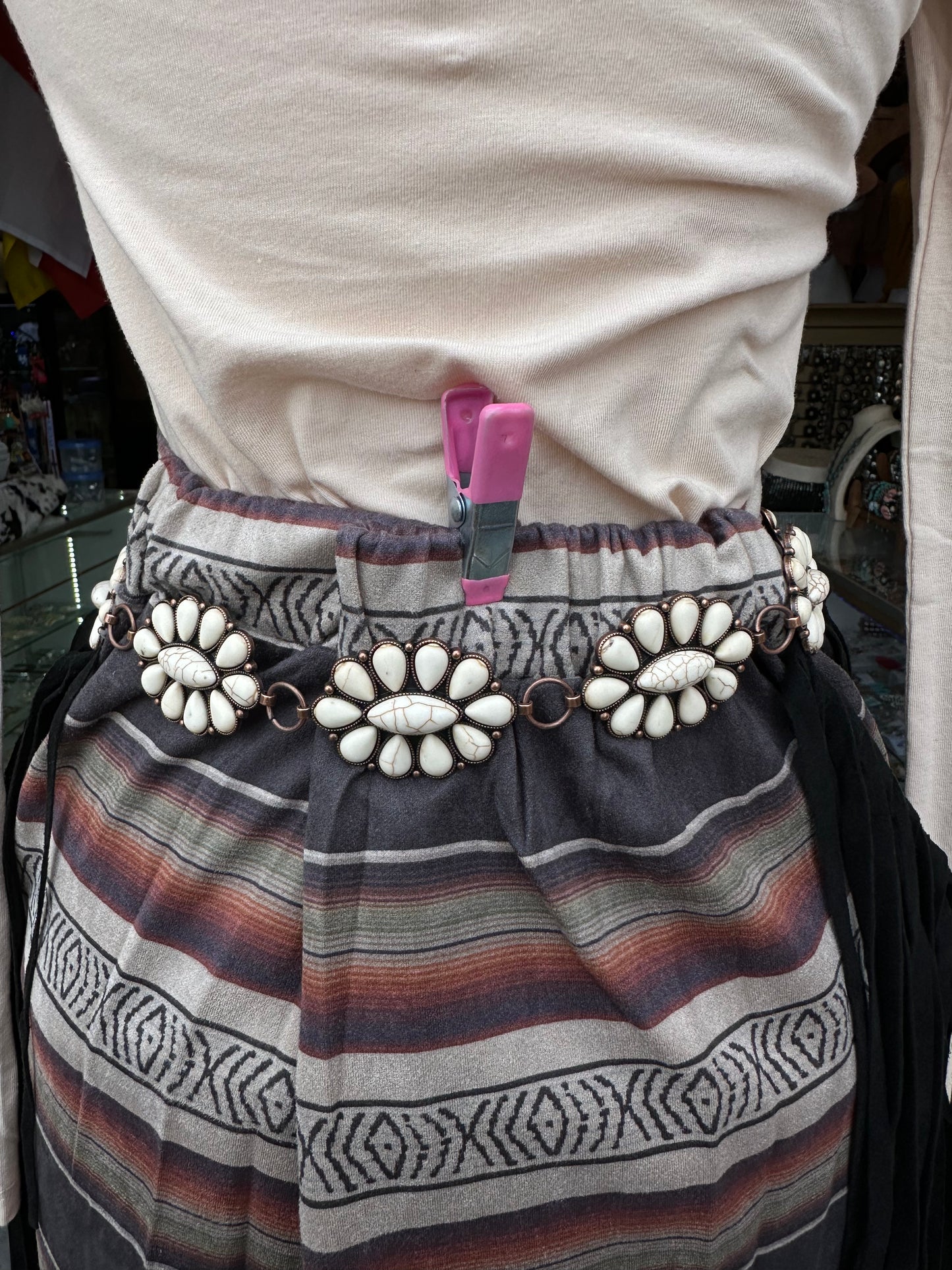Suede Fringe skirt