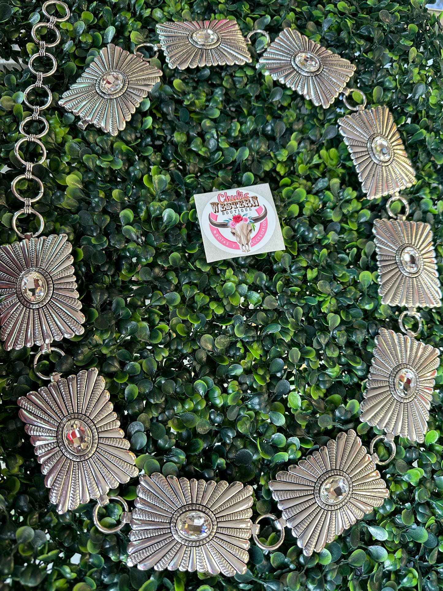 Western Crystal Concho Belt