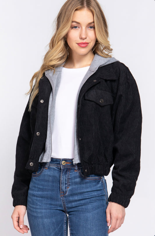 HOODIE CORDUROY JACKET