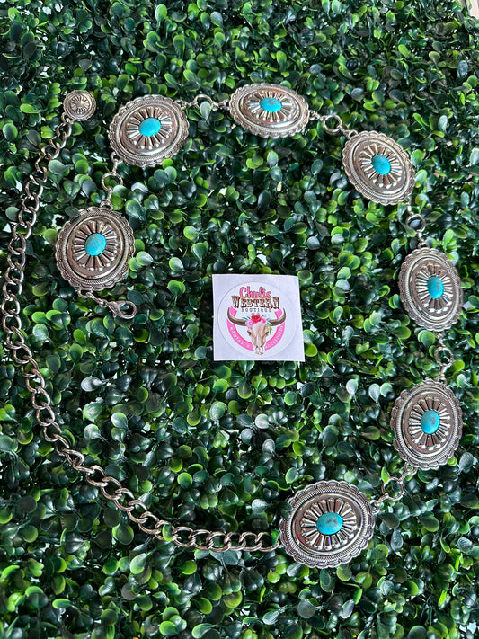 Western T/Silvertone Concho belt 42” long