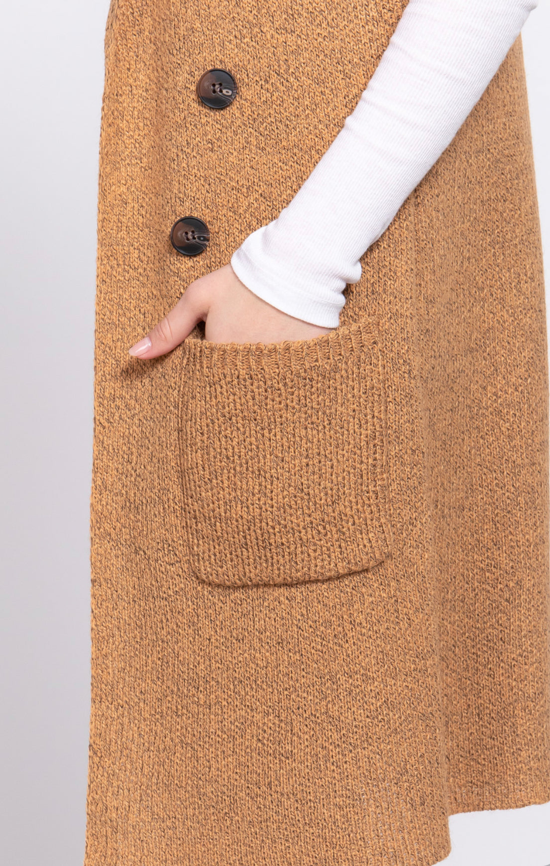 Mustard long vest cardigan