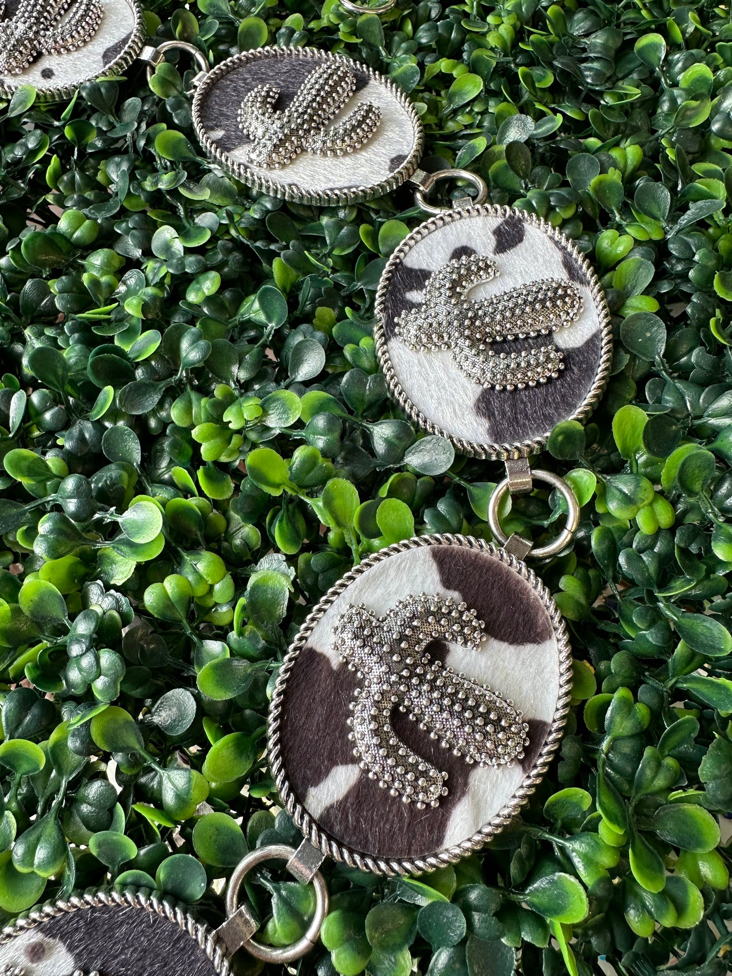 Western Cactus Cow Hide Belt