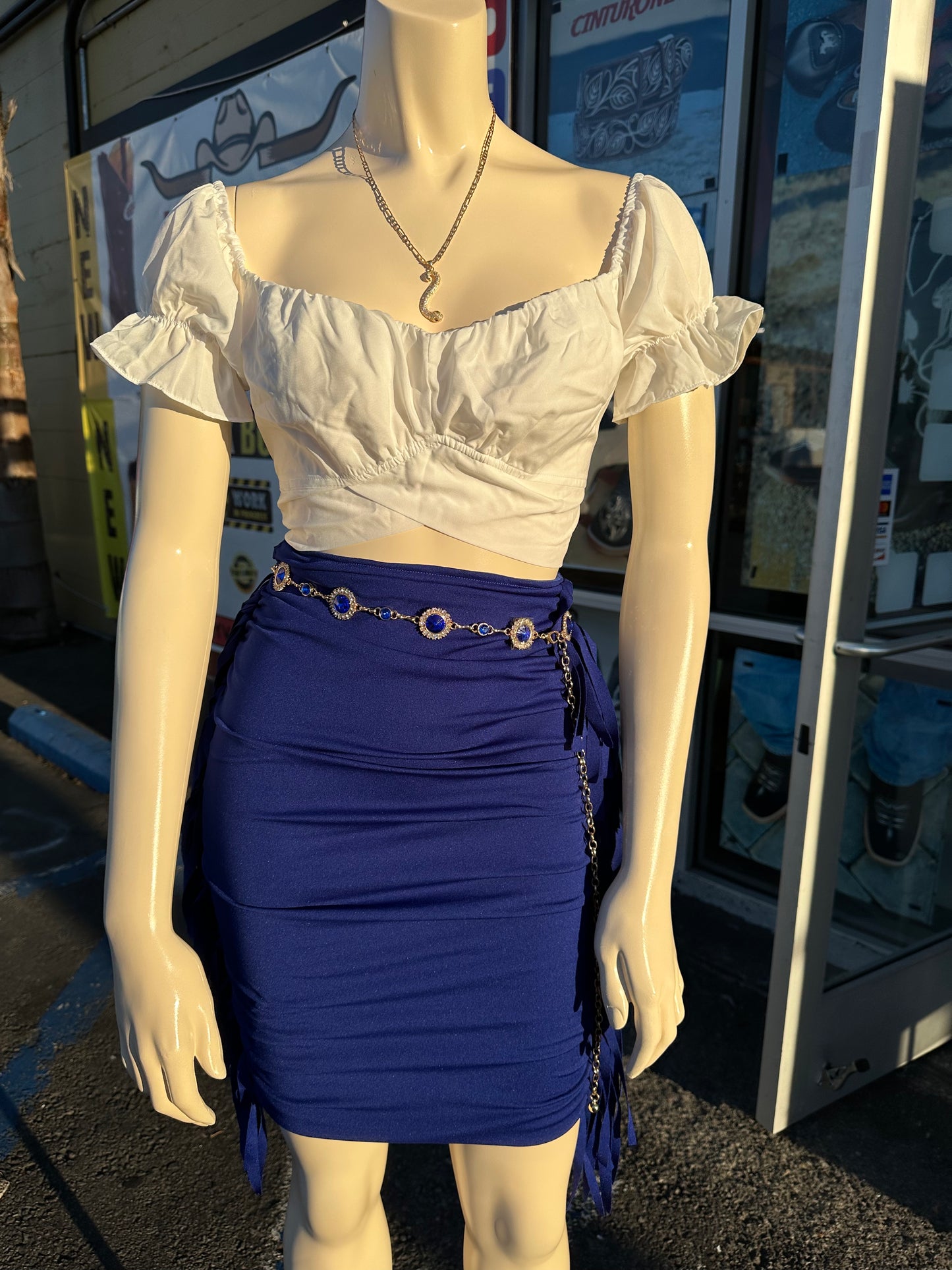 High waist fringe Bodycon skirt