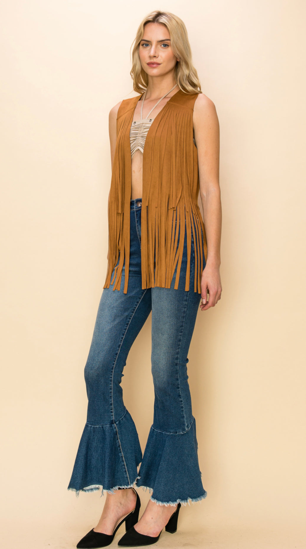 Fringe suede vest