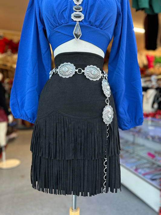 Black fringe skirt