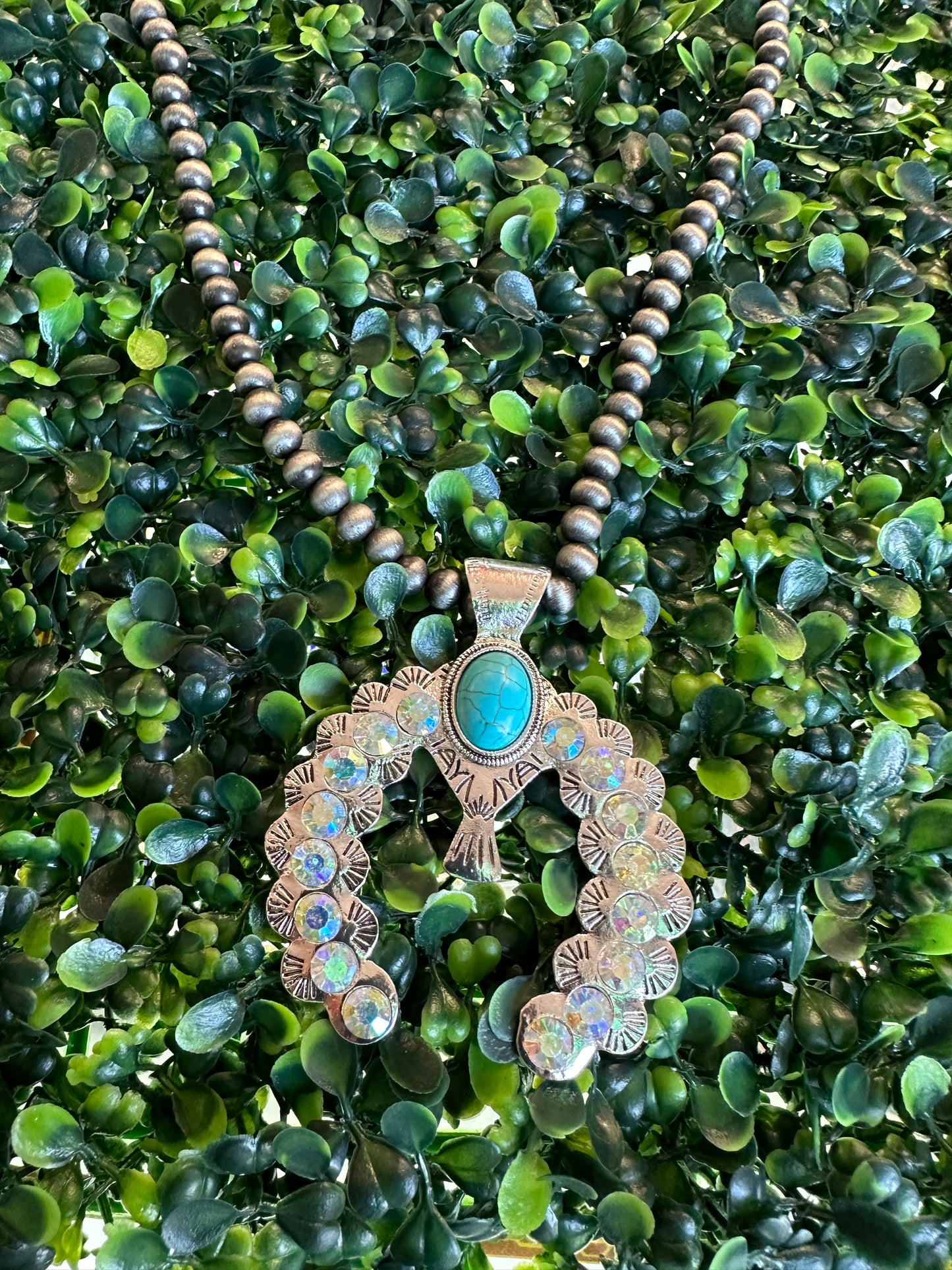 18” squash Navajo necklace and earrings set
