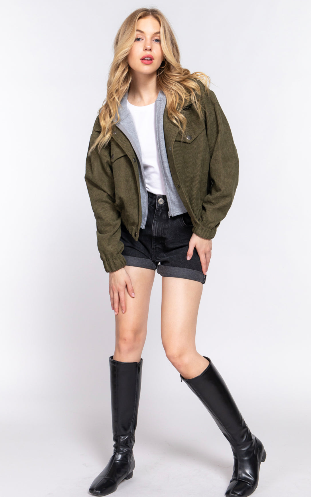 HOODIE CORDUROY JACKET