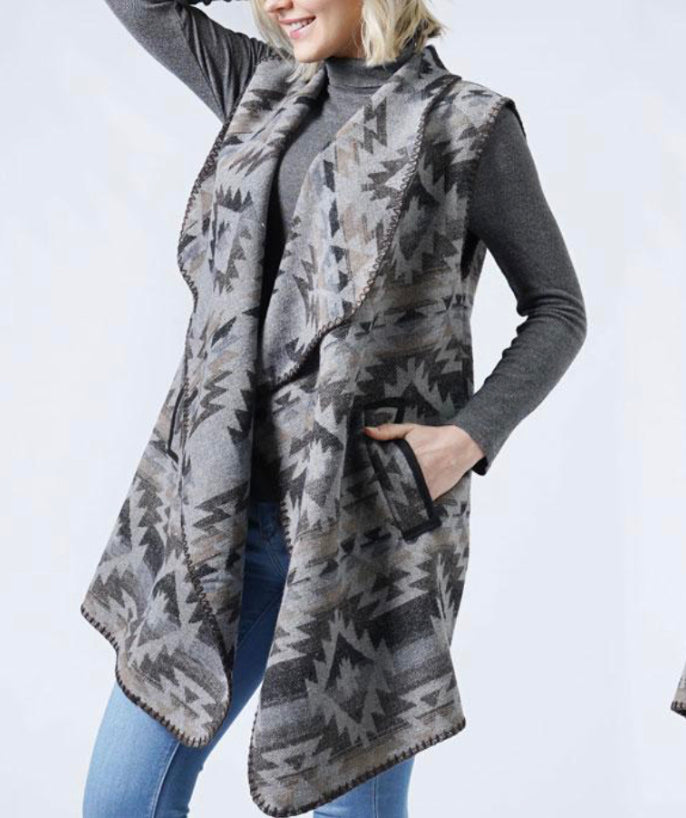 Western print Vest