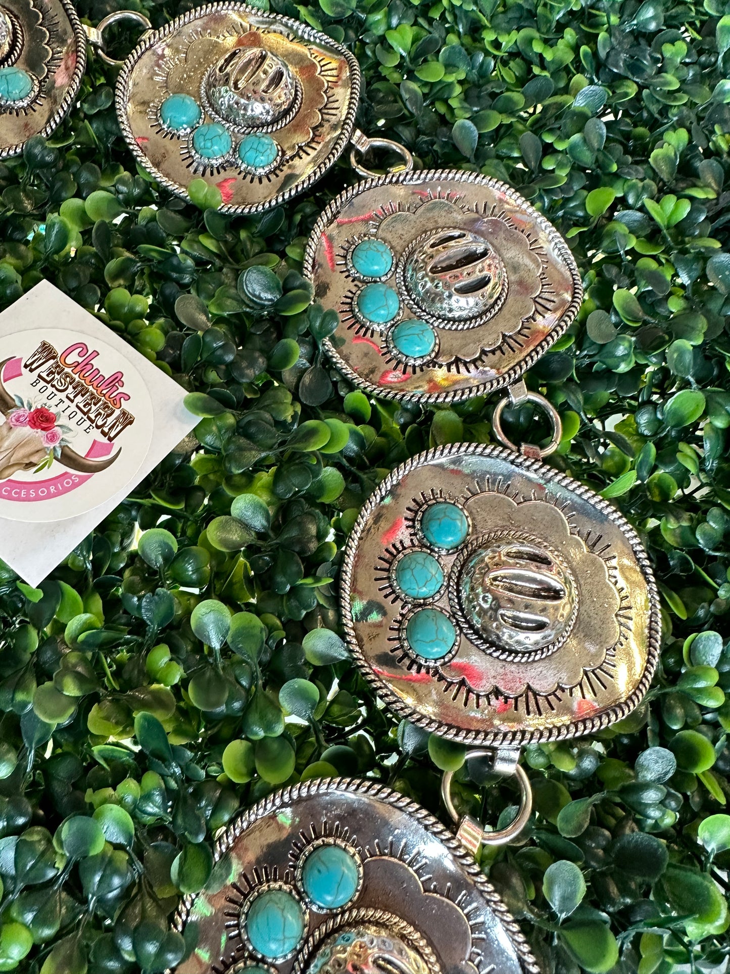 Western hat chain belt