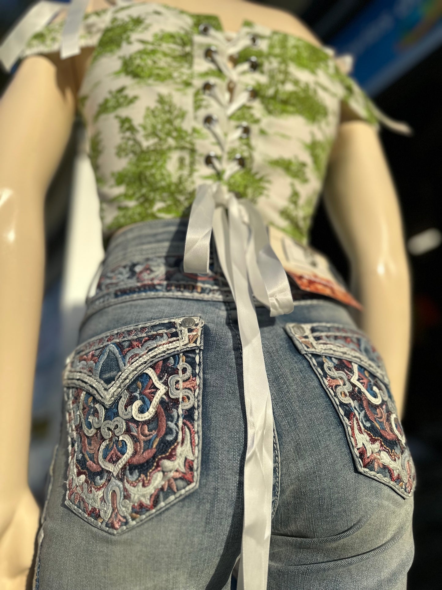 Floral Green Corset