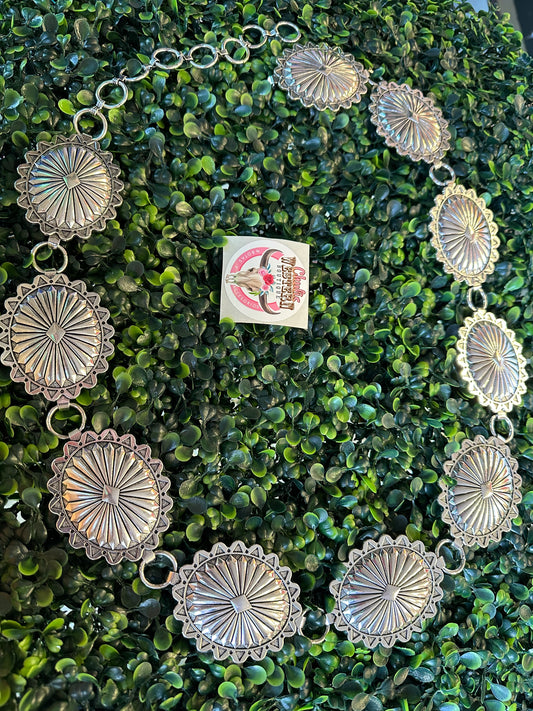 Silvertone concho belt 45” long