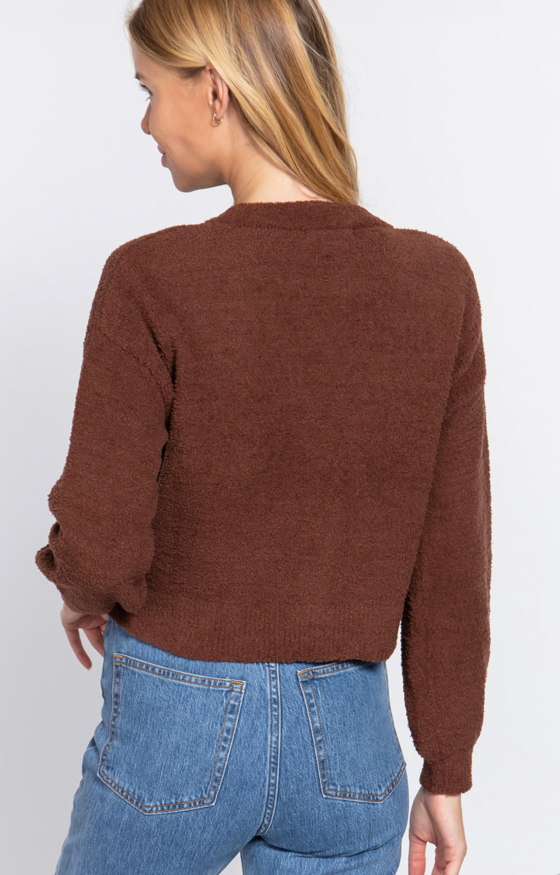 LONG SLV V-NECK SWEATER CARDIGAN