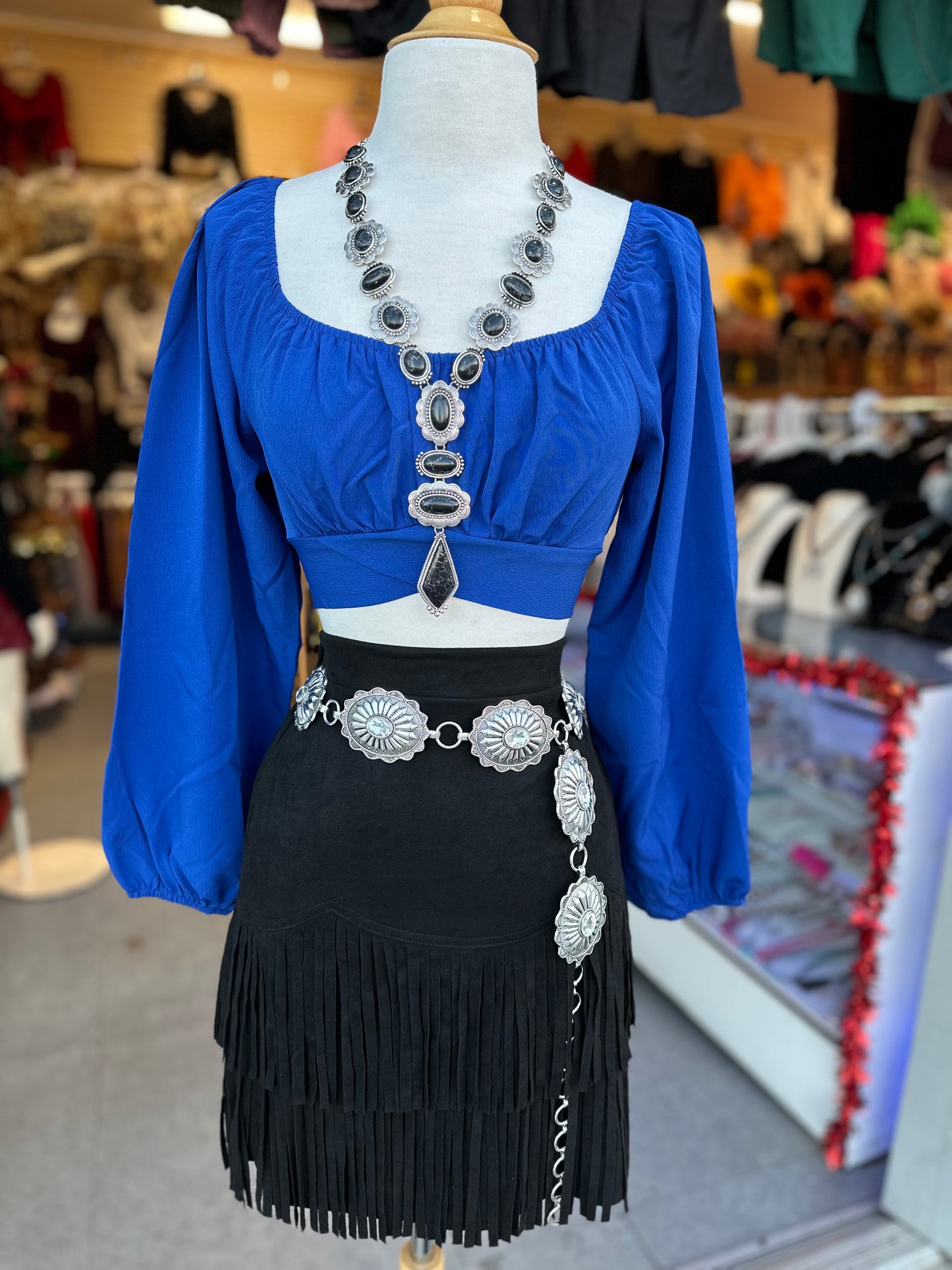 Black fringe skirt