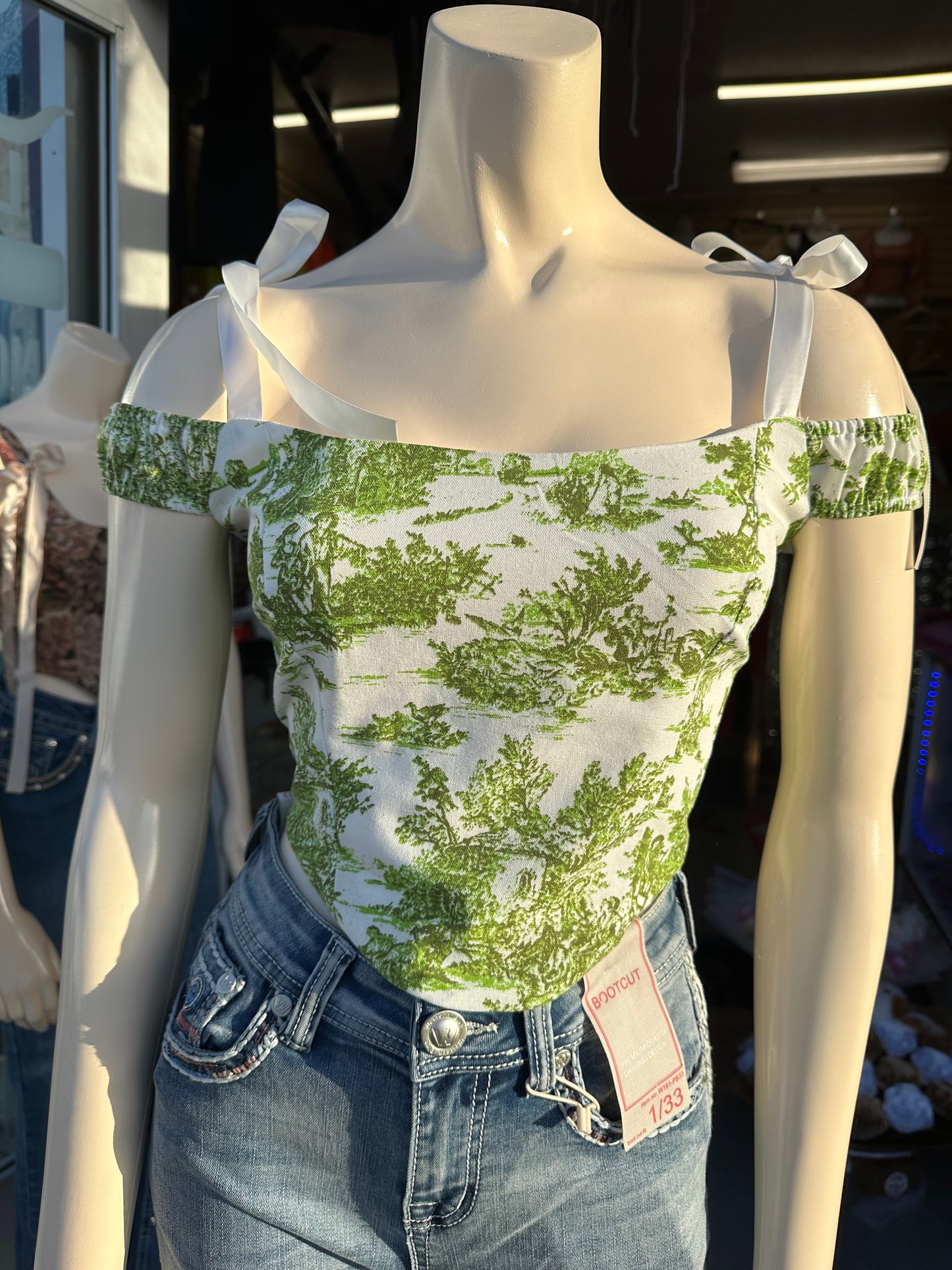 Floral Green Corset