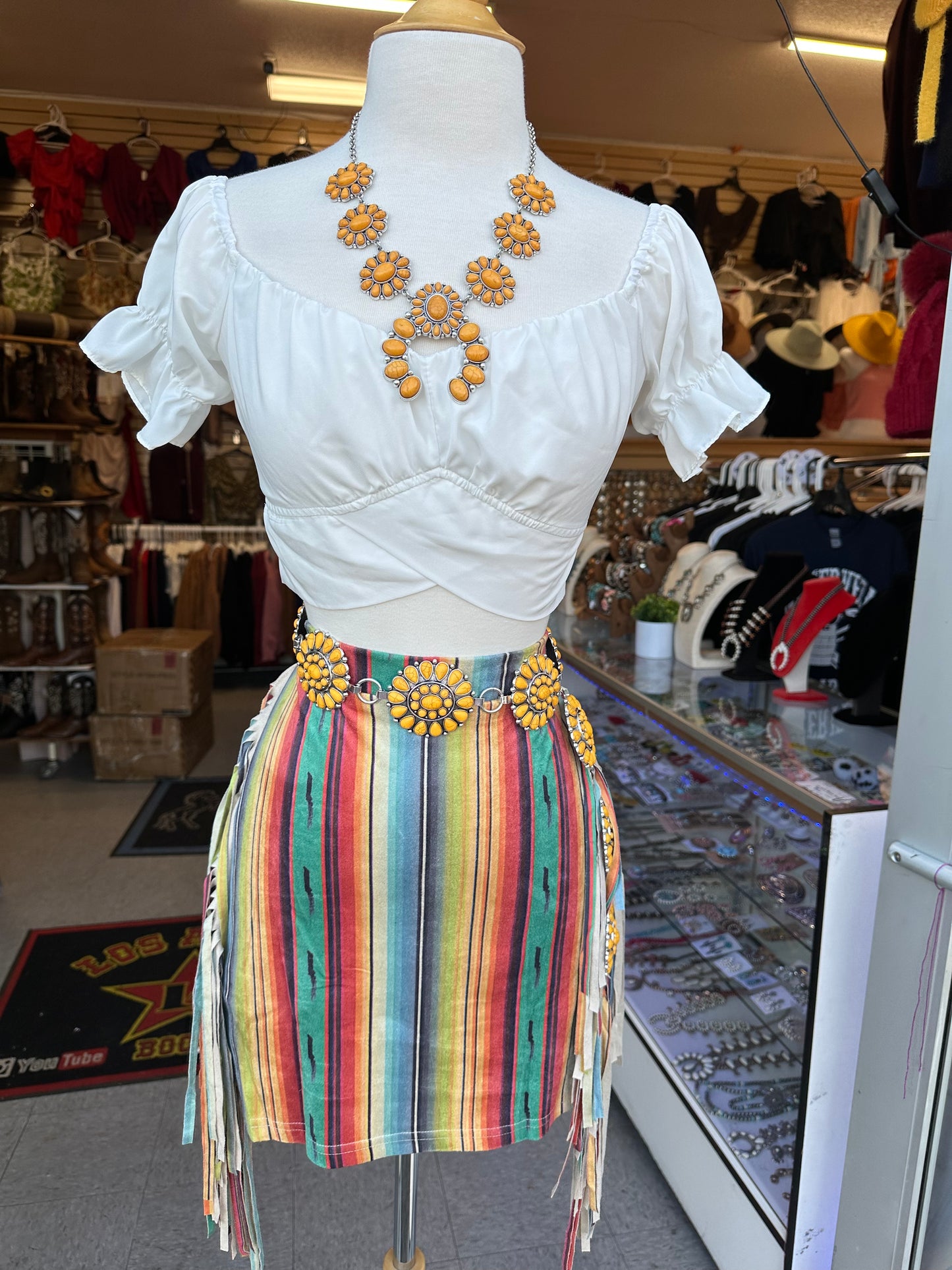 Suede fringe skirt 😍