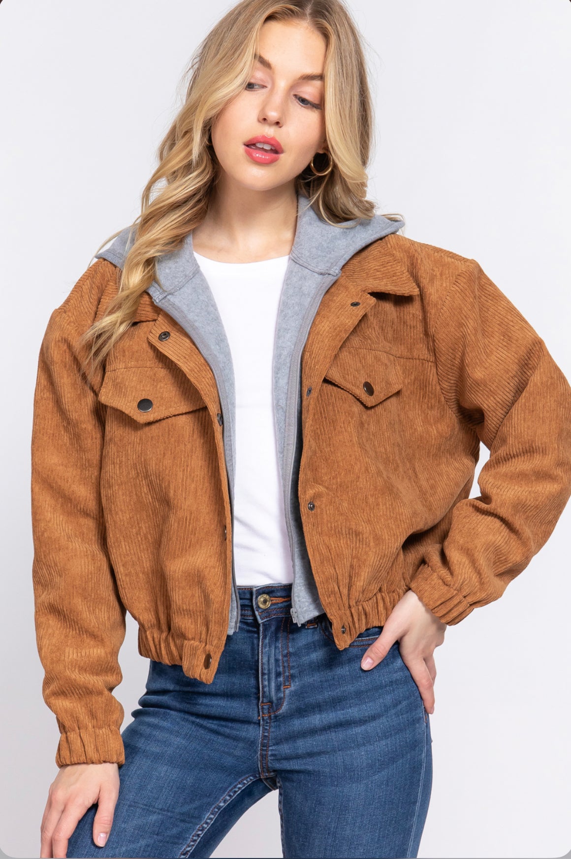 HOODIE CORDUROY JACKET