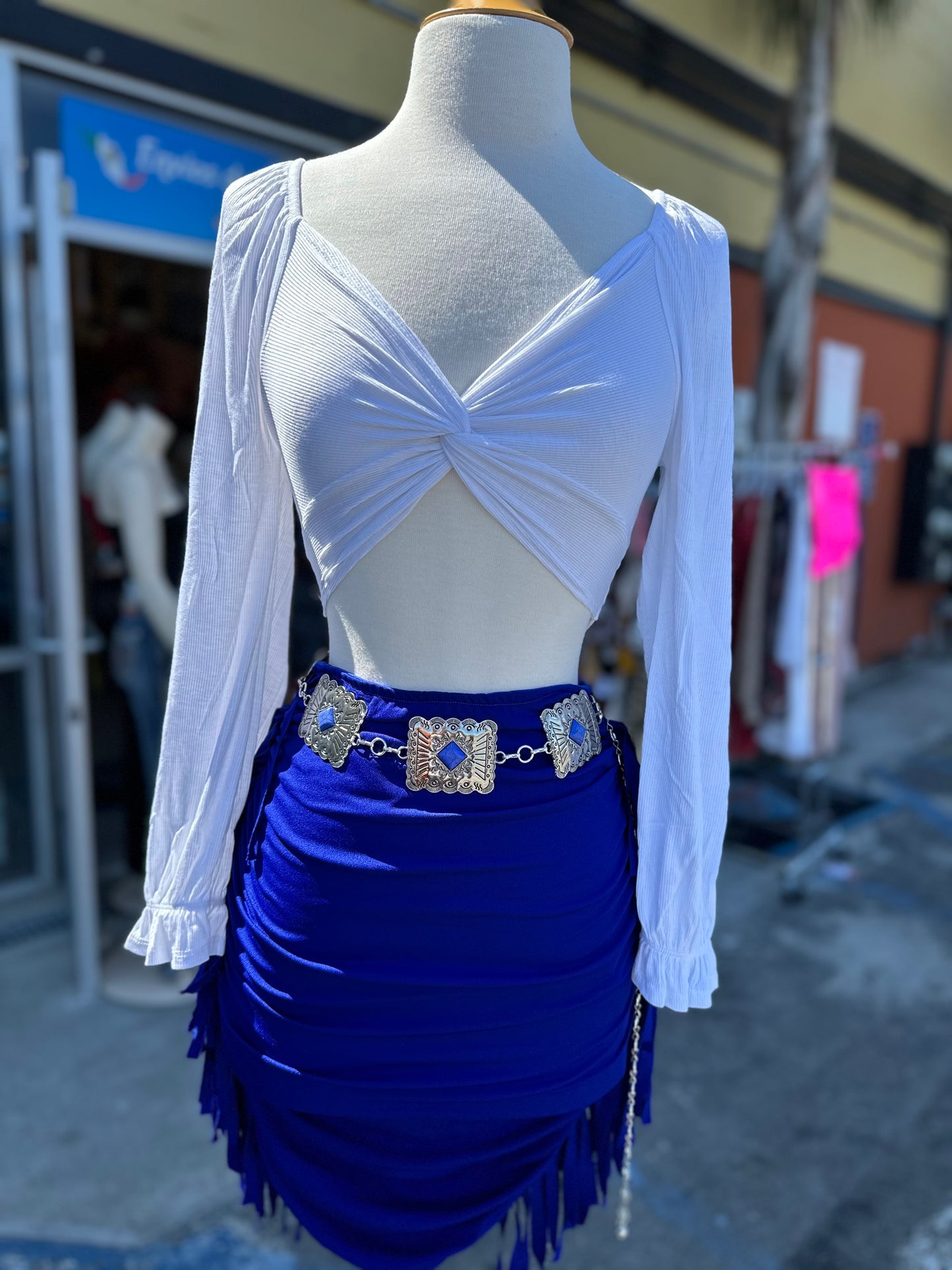 High waist fringe Bodycon skirt