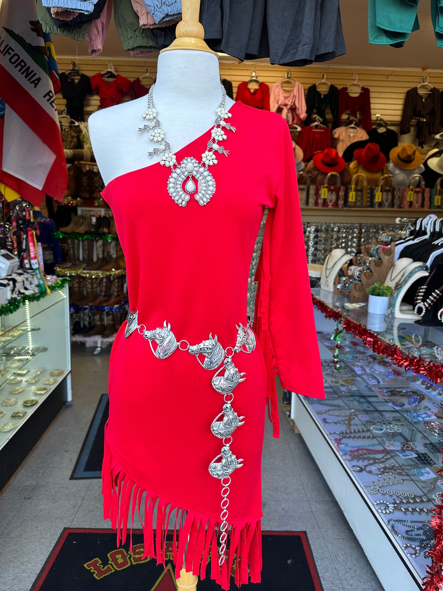 Red Fringe Dress