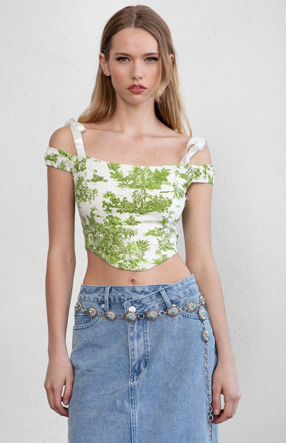 Floral Green Corset