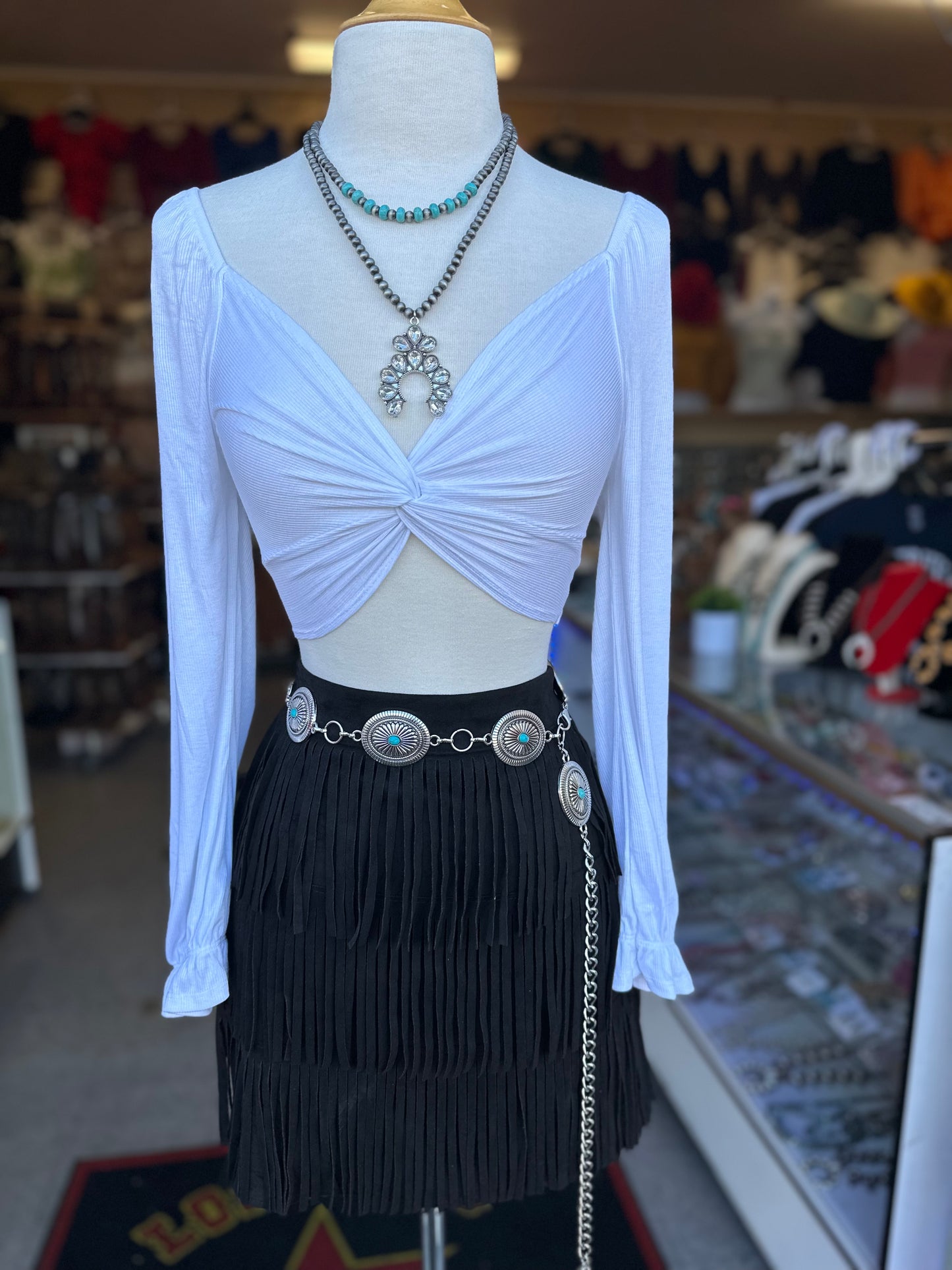 Vaquera Fringe skirt(4 colors available)