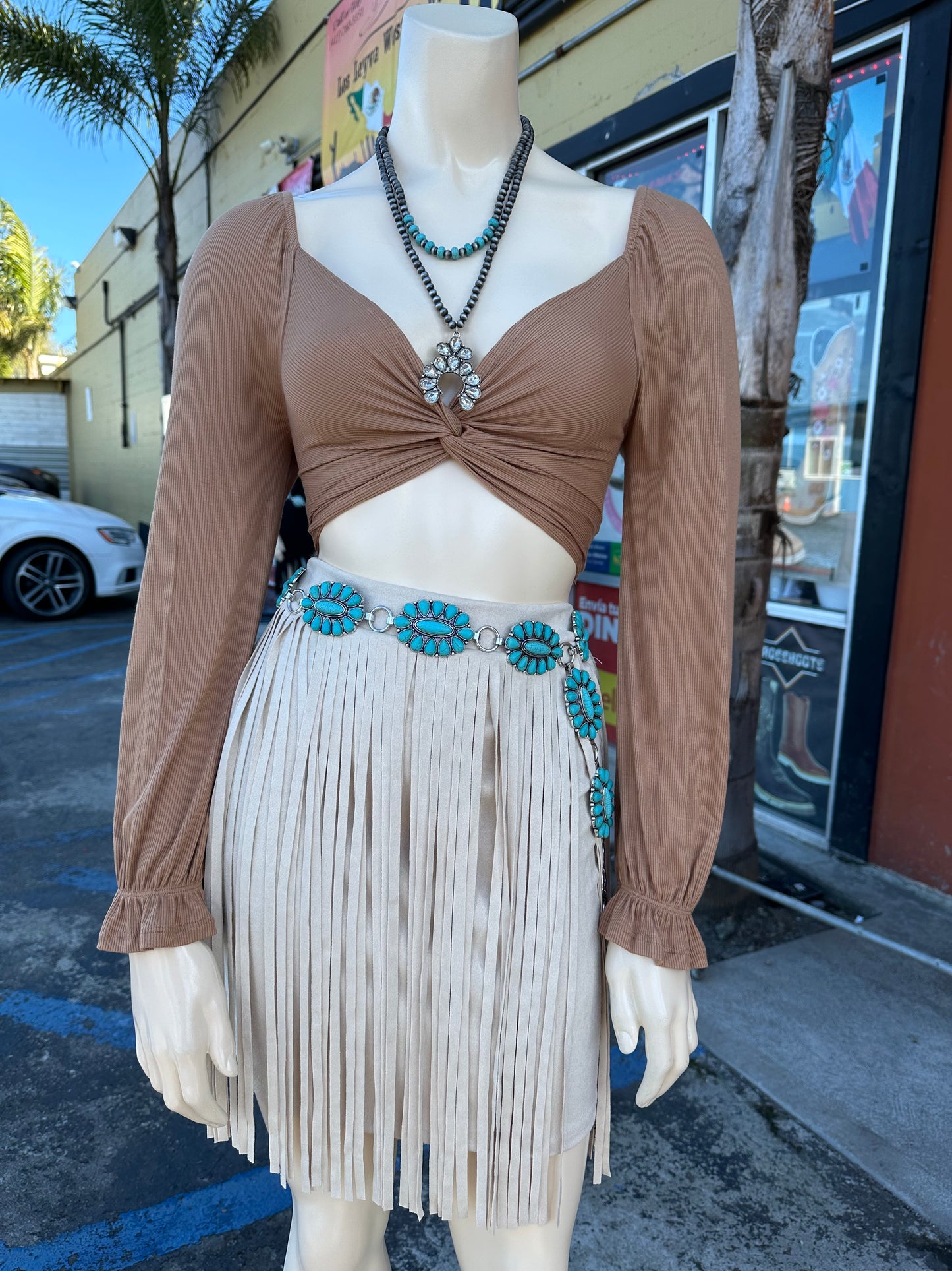 Western stone concho belt