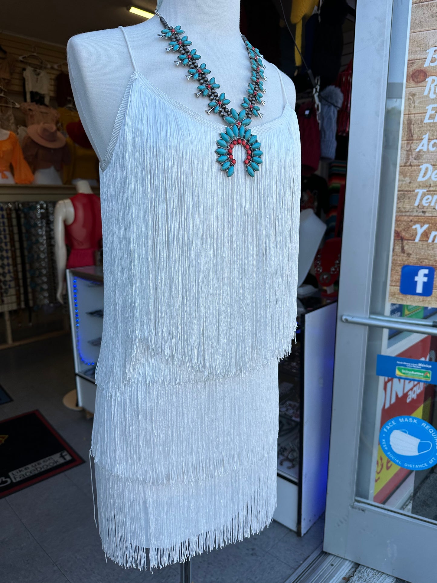 Ivory Fringe Dress