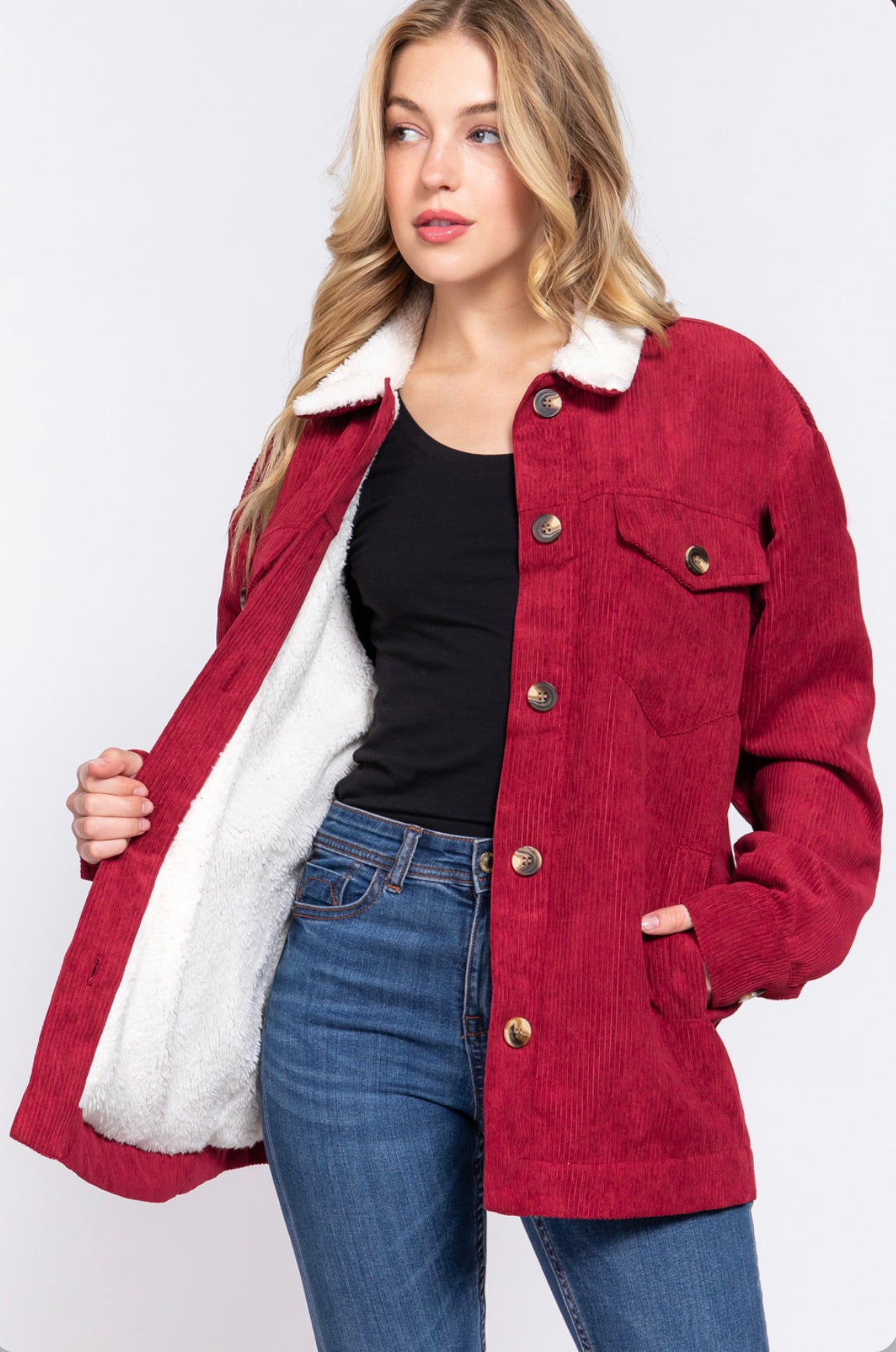 Burgundy corduroy jacket