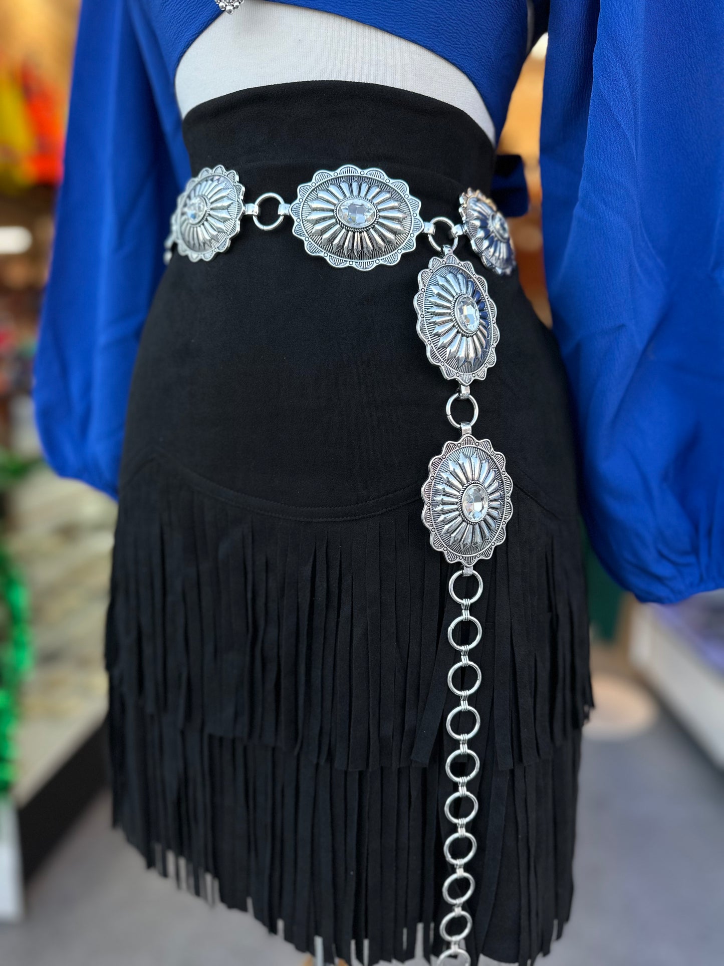 Black fringe skirt