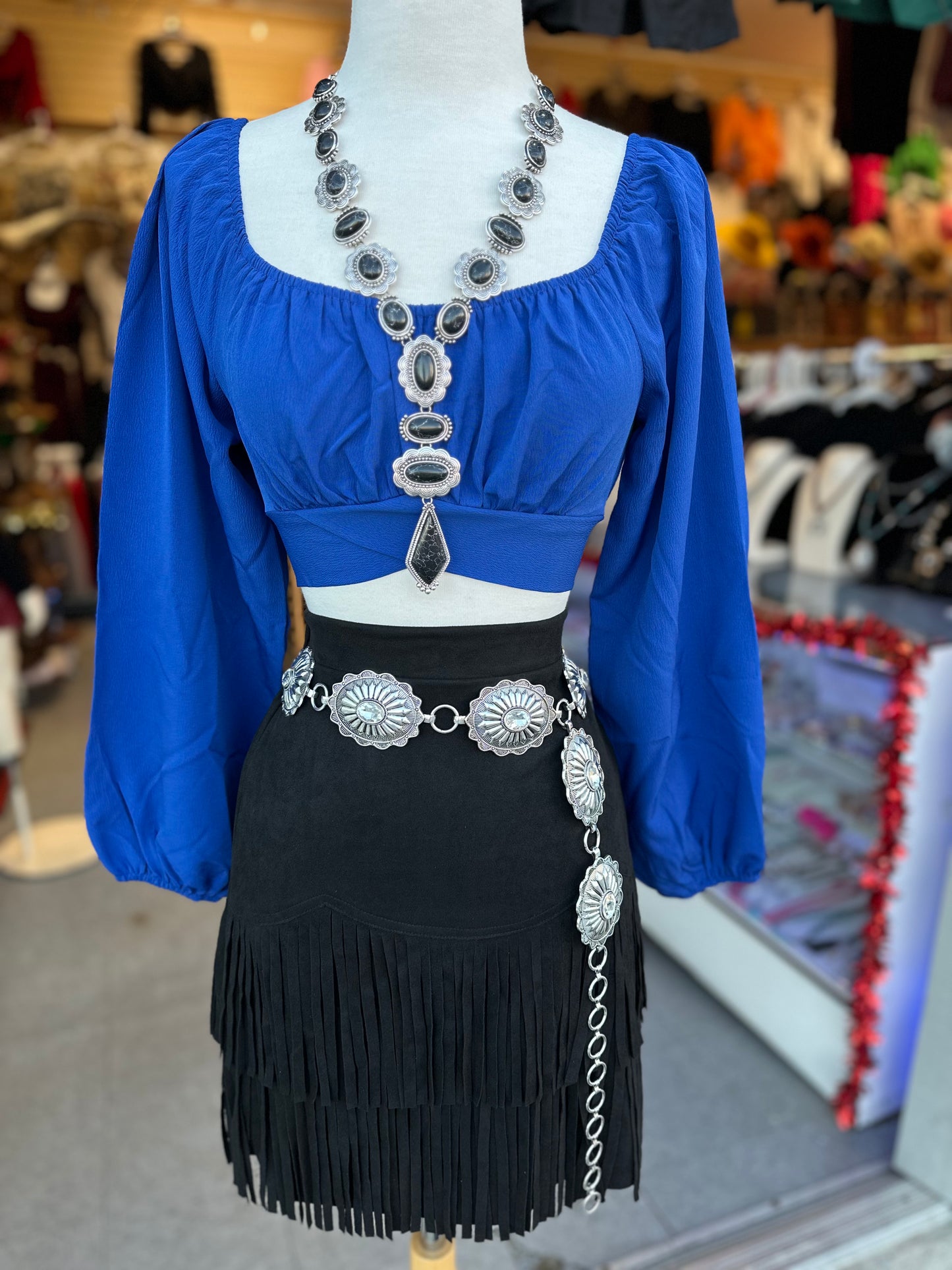 Black fringe skirt