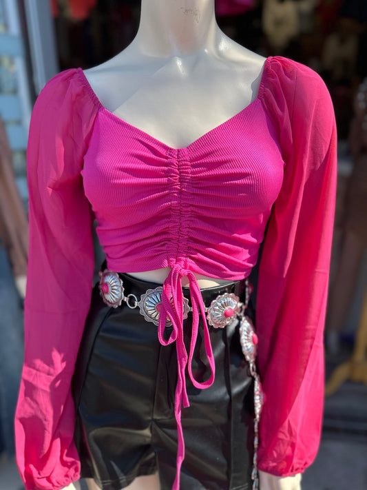 Nayeli’s hot pink top