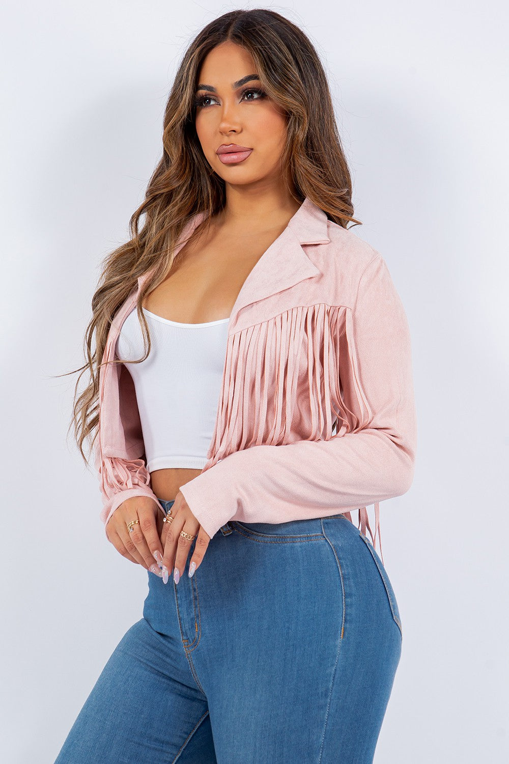 Suede fringe jacket