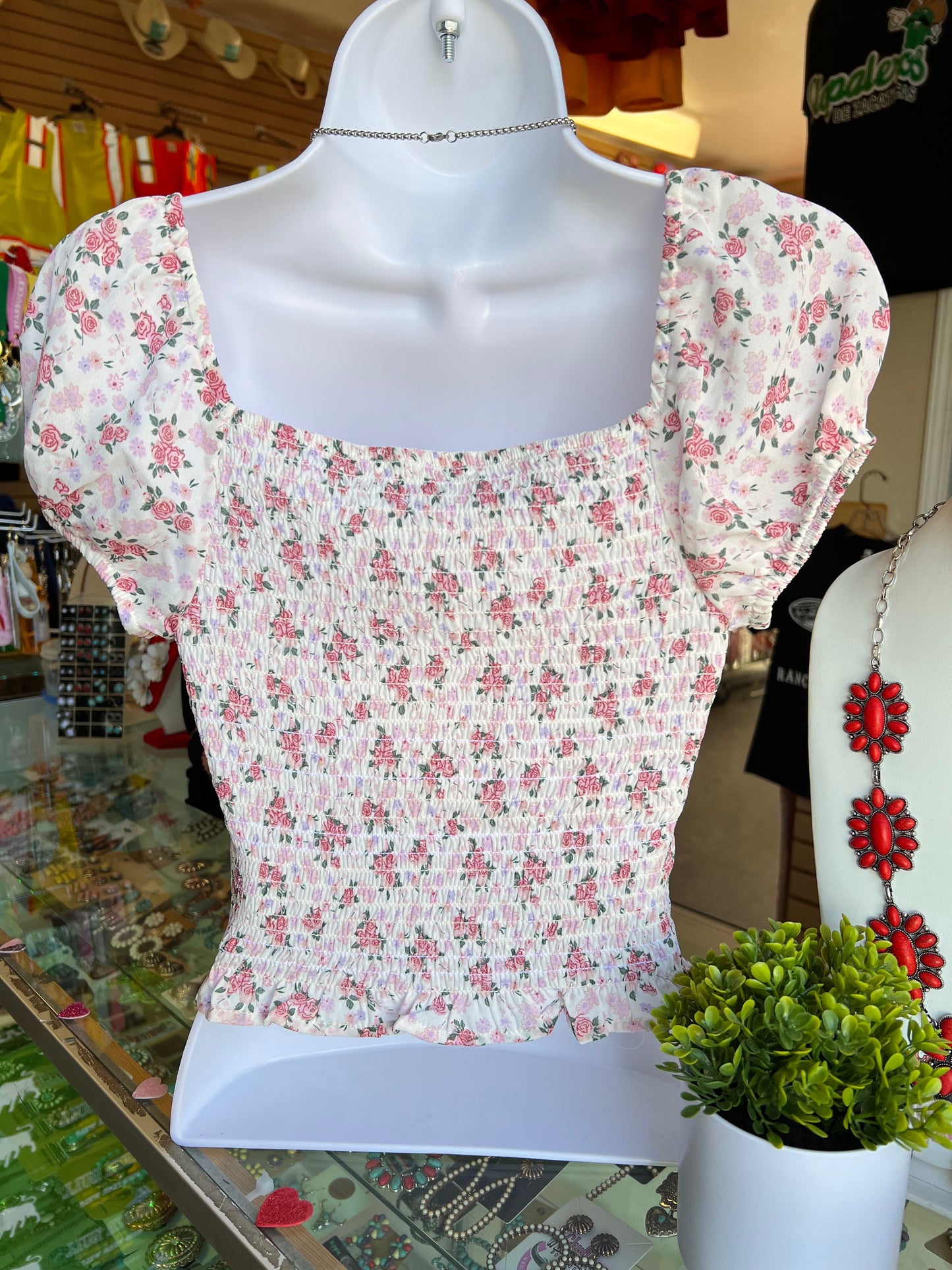 Floral top size large only
